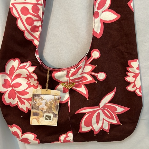 ROXY Y2K Style Pink Floral Tie Bag New with Tags Quirky Boho Purse Rare Find - Picture 5 of 8